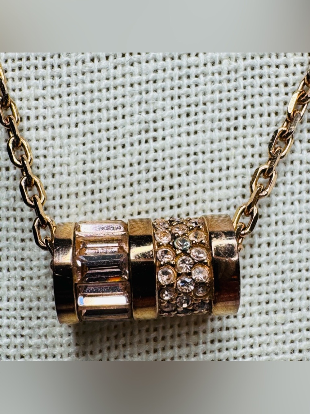 Michael Kors Rose Gold Barrel Pendant Necklace - Picture 2 of 6